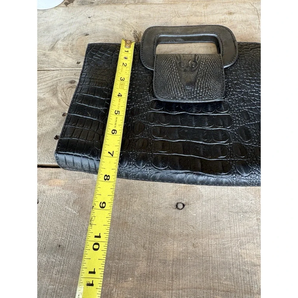 Alligator Print Black Handbag Top Handle  Very‎ Cute Small Bag
